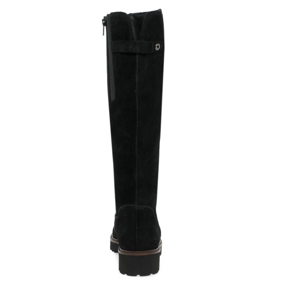 Gabor Daim Noir | Bottes Hauteur Genou Exclusives Be-bop M Pour Femmes